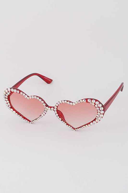 Rhinestone Heart Sunglasses