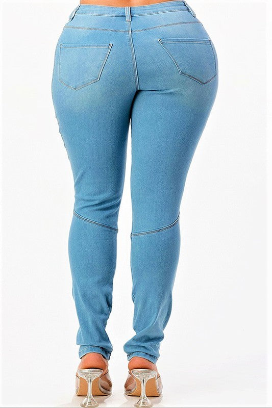 Plus Size Cell Phone Pockets Skinny Jeans
