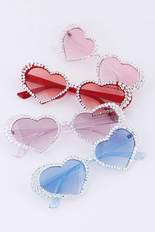 Rhinestone Heart Sunglasses