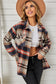 Geometric Plaid Print Pocketed Shirt for women