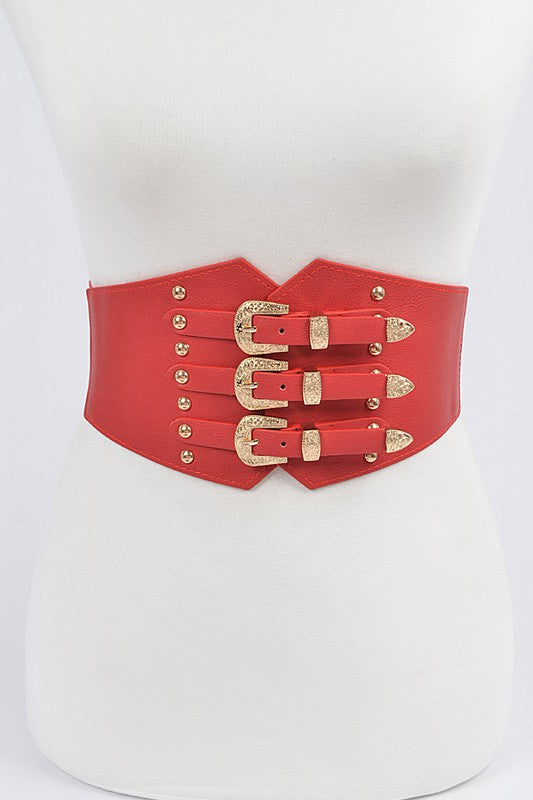 Three Buckle Waist Belt – Cori Beautique Collection