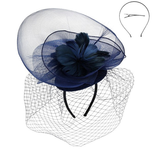 DOUBLE TILT VEIL MESH FASCINATOR - Cori Beautique Collection