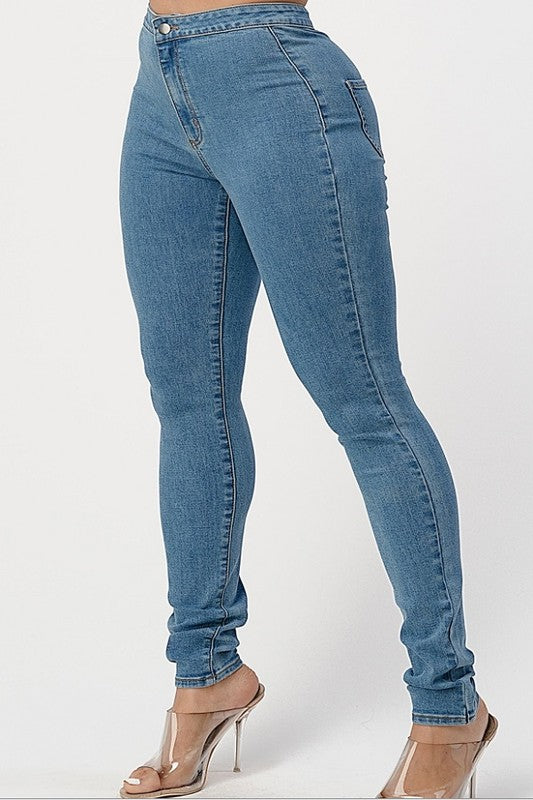 Plus Size High Rise Basic Skinny Jeans