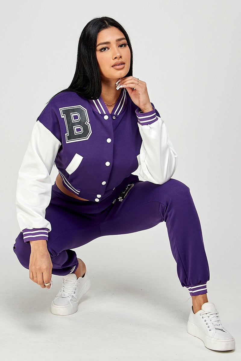 Bad & Bougie Letterman Jacket Set