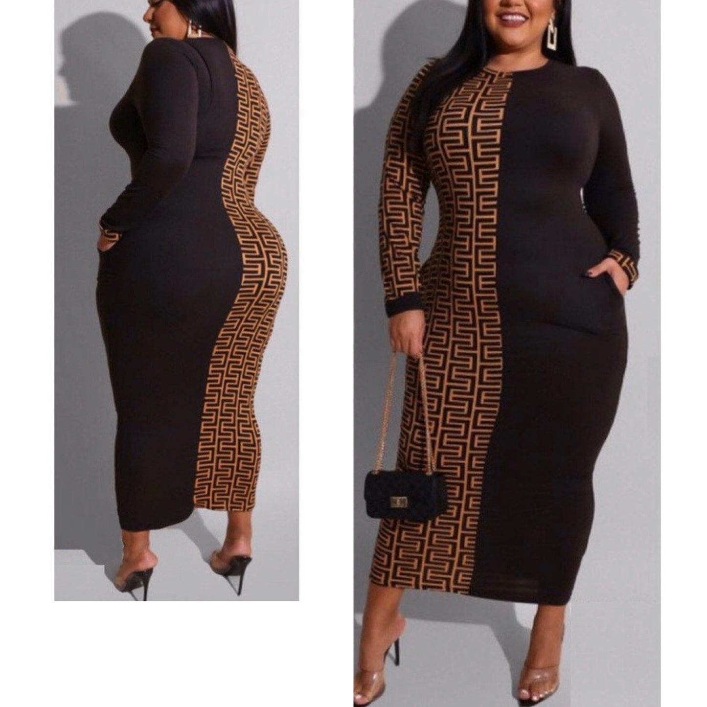 Color Black Maxi Dress (Plus Size) - Cori Beautique Collection