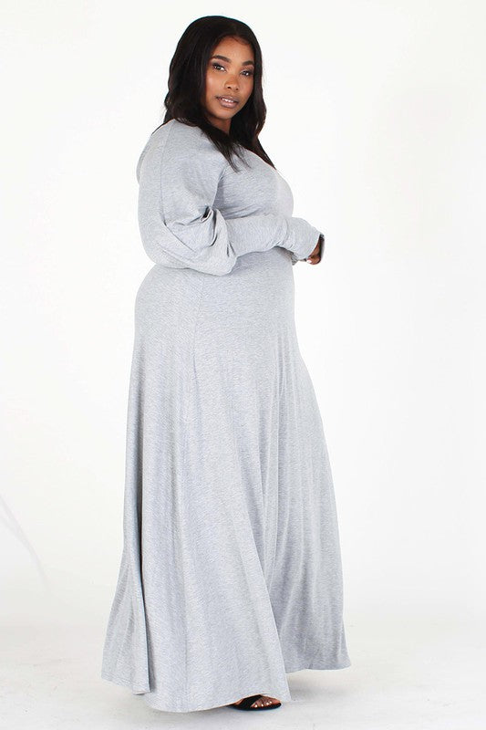 Long bubble sleeves Maxi Dress - Cori Beautique Collection