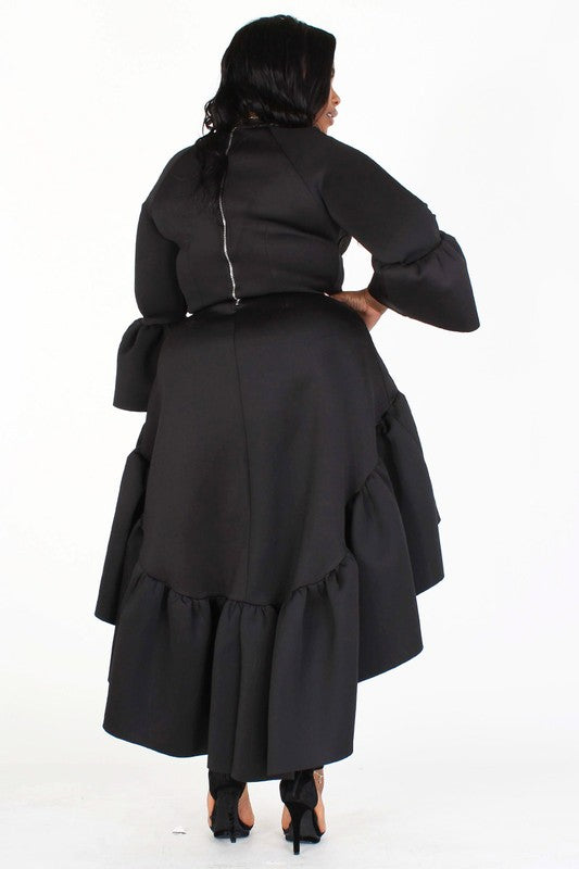 Short Ruffled Hi-LO Dress - Cori Beautique Collection