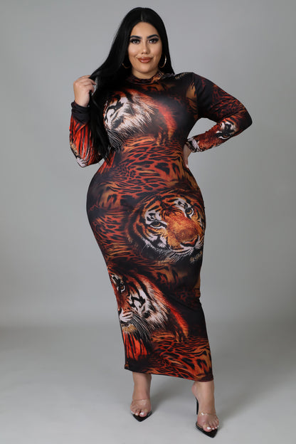 Cat Wild Maxi Dress (Plus Size)